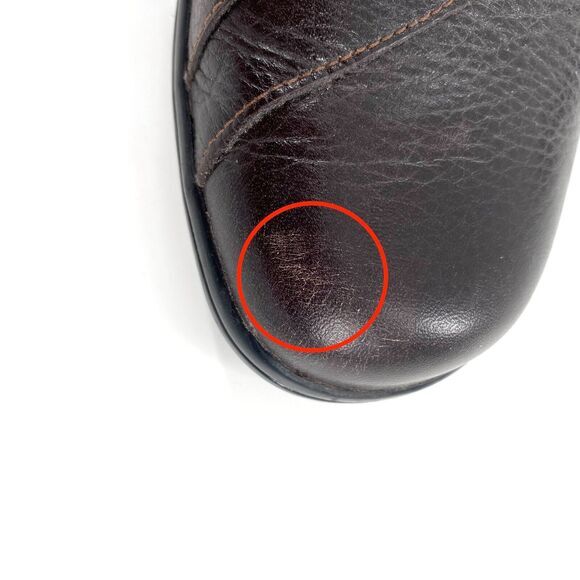 Clarks Womens Casual Mules Clogs Slip On Sz 8M Brown Leather Ruched Detail - Picture 5 of 10